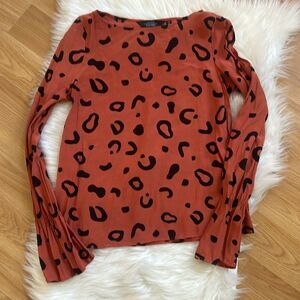 & Other Stories Blouse Top Long Sleeve Orange Size 4